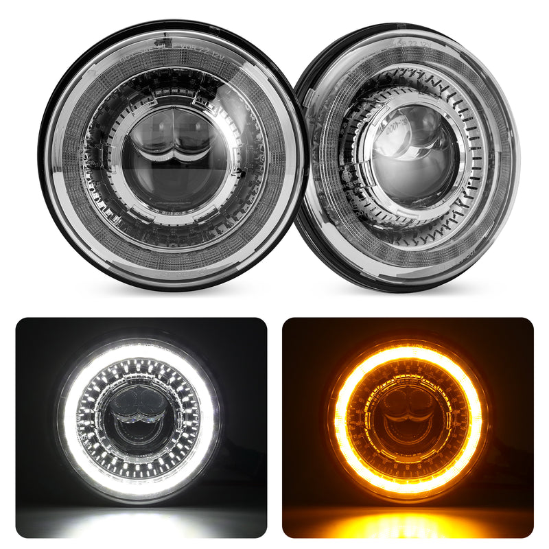 7-Inch 3D Lens LED Headlights with DRL & Turn Signal for 1976-2018 Jeep Wrangler CJ TJ LJ JK JKU (Pair)