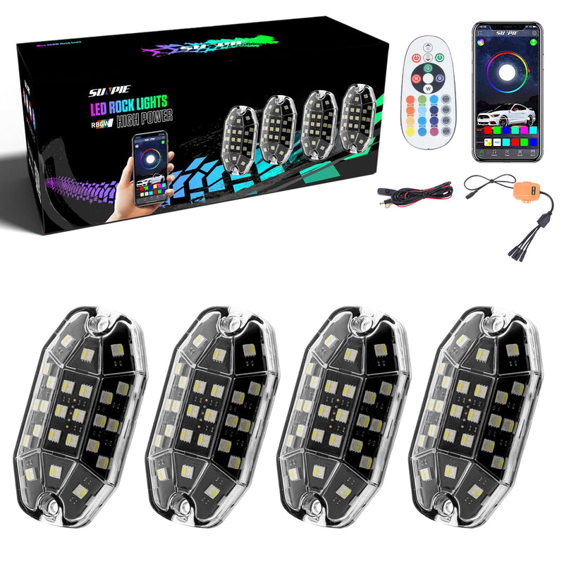 Sunpie Fifteen-Sided Series RGBW 33 LEDs LED Rock Lights (4/8/12/16/20 Pods)