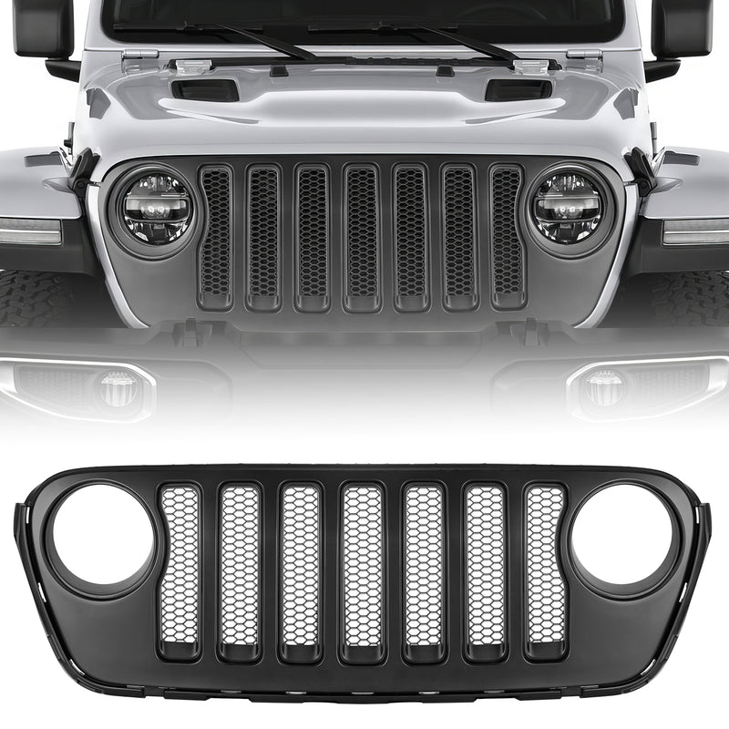 Jeep Grille Stripes Vertical ABS Plastic OEM Version for 2018-2026 Jeep Wrangler JL/JLU 4XE and Jeep Gladiator
