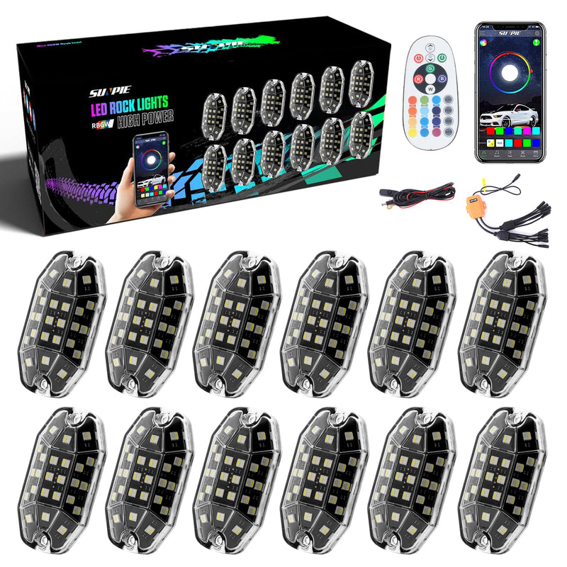 Sunpie Fifteen-Sided Series RGBW 33 LEDs LED Rock Lights (4/8/12/16/20 Pods)
