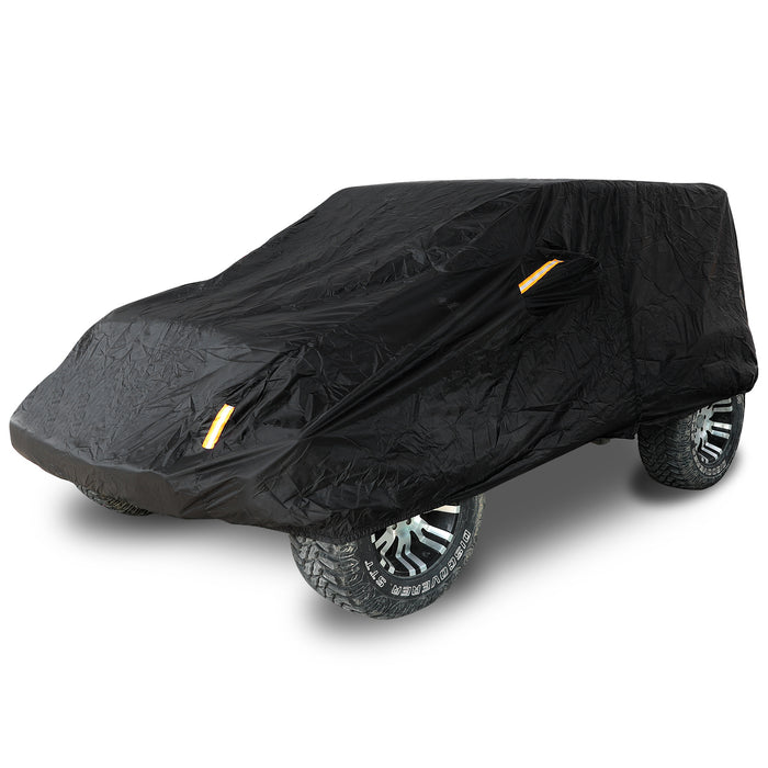 Jeep Wrangler 2-Door Black Car Cover for 1987-2025 Jeep Wrangler YJ TJ LJ JK JL