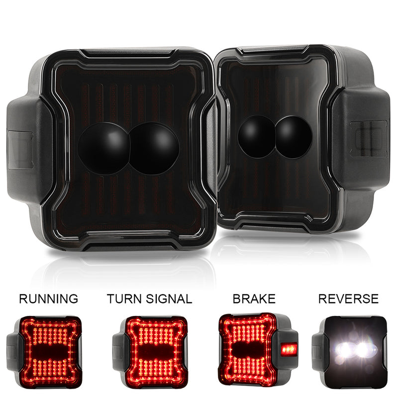 Smoked PC Lens LED Tail lights for 2018 - 2025 Jeep Wrangler 4xe JL/JLU