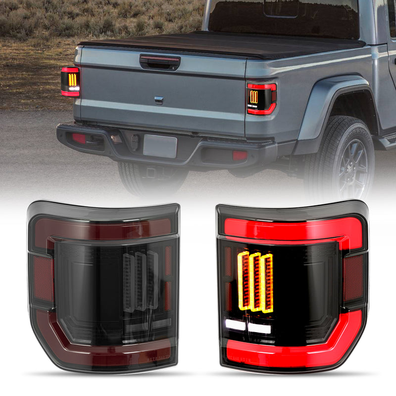 LED Tail Lights with Blind Spot Sensor Compatibility for 2019-2025 Jeep Gladiator JT (2pcs/set)