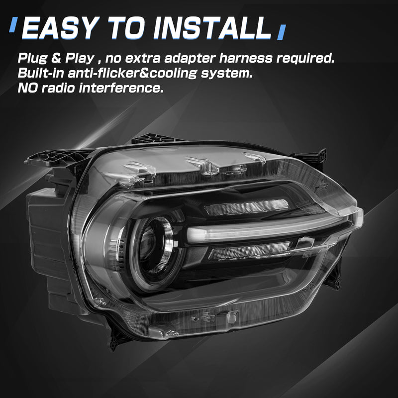 LED Headlights Assembly with DRL and Turn Signal for '20-'25 Ford Bronco Sport Series (2Pcs/Set)