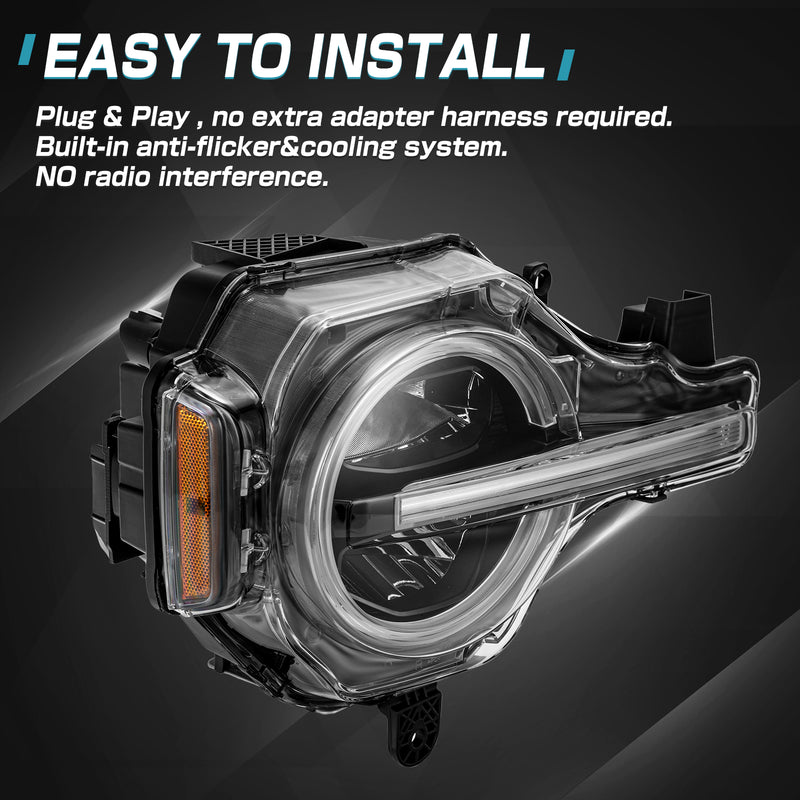 Ford Bronco LED Headlights with DRL and Turn Signals (2Pcs/Set)