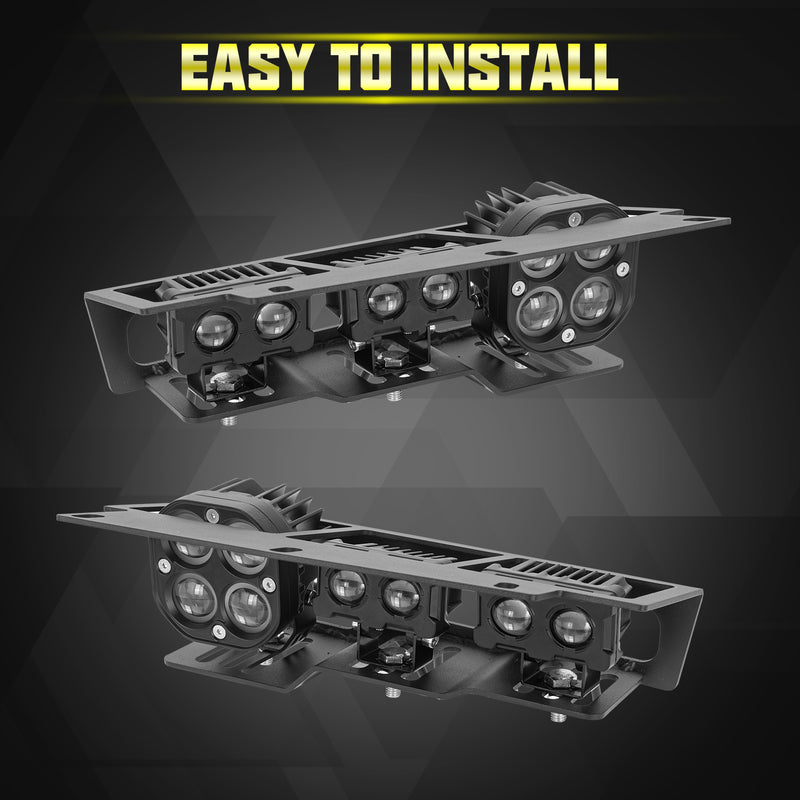 Bronco 6-Light 116W LED Flood Beam Fog Lights Kit with Remote Control (2Pcs/Set)