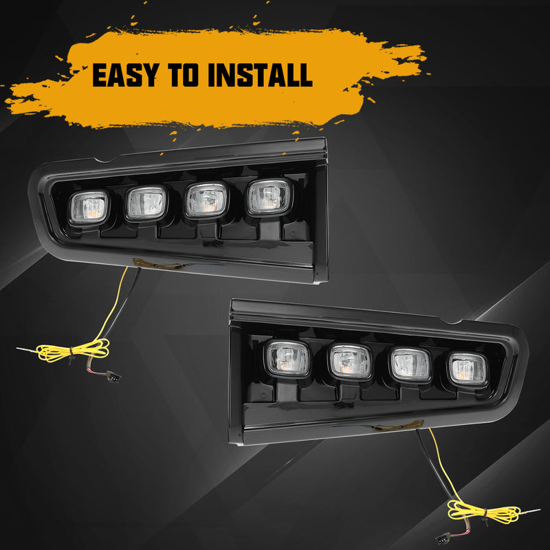 Ford Bronco Off-Road LED Fog Lights with DRLs, Turn Signals, 8 LED Beads 48W (2Pcs/Set)