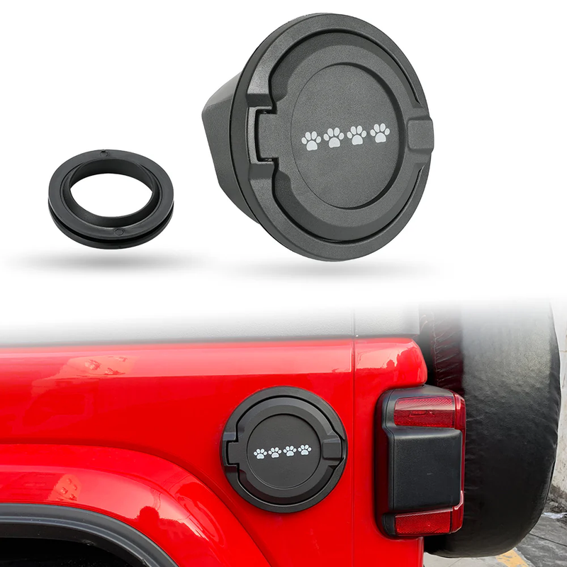 Gas Cap Cover & Fuel Doors with Pattern for 2018-2025 Wrangler JL JLU 4xe