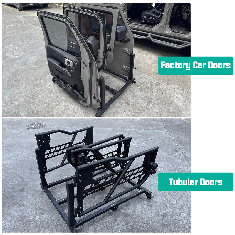 Jeep Removable Door Storage Rack with Dust Cover Compatible with 2007-2026 Jeep Wrangler JK JL 4xe & Jeep Gladiator