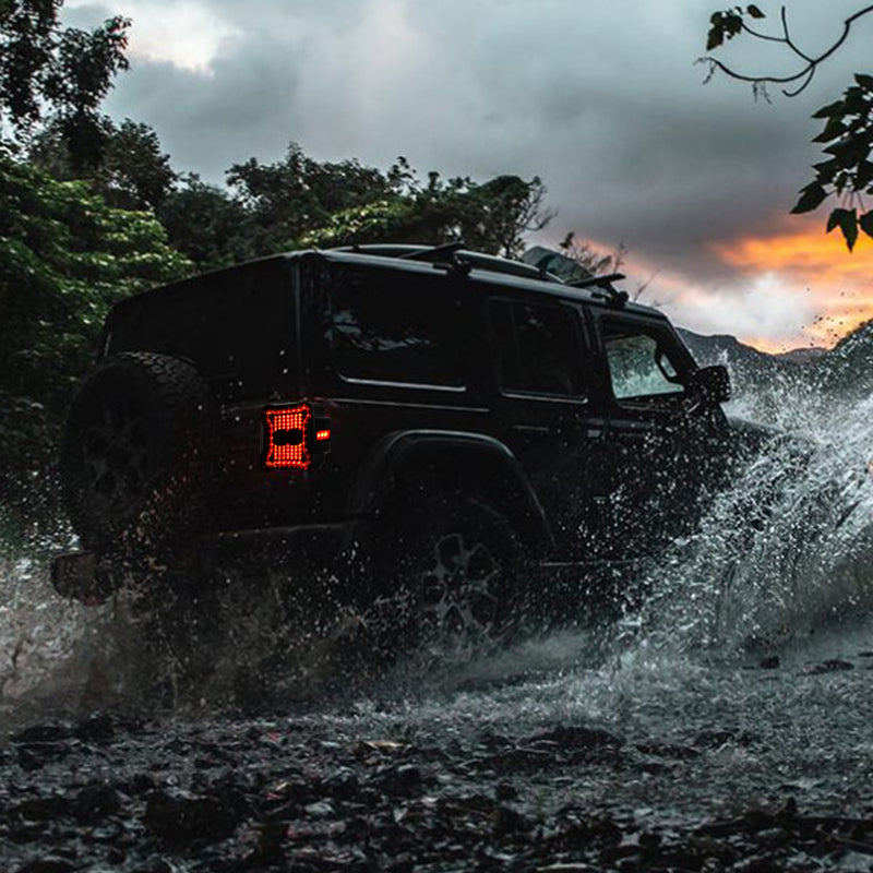 Smoked PC Lens LED Tail lights for 2018 - 2025 Jeep Wrangler 4xe JL/JLU