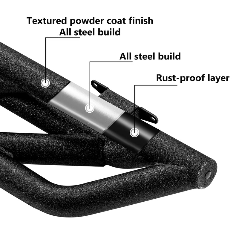 2019-2026 Jeep Gladiator (JT) Textured Black Stainless Steel Side Steps