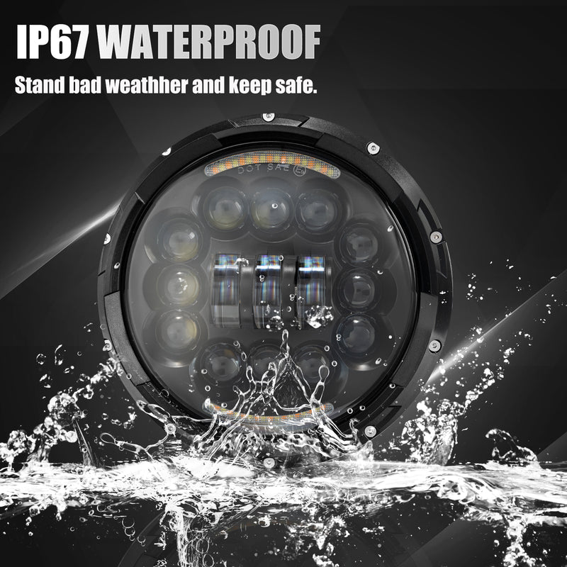 108W 7" LED Headlights & 4" Inch 60W LED Fog Lights with DRL and Amber Turn Signal for Jeep Wrangler JK TJ LJ 1997-2018