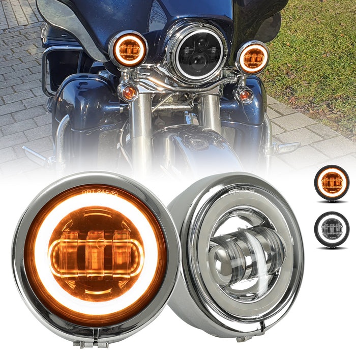 4.5 inch LED Auxiliary Fog Lights with DRL and Turn Signal for Harley-Davidson (2pcs/set)