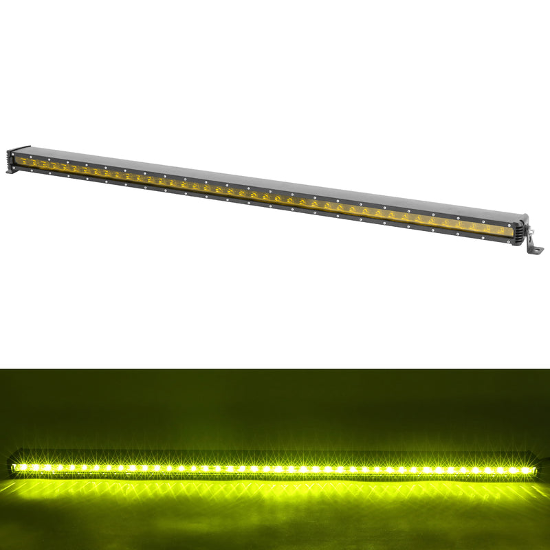 7/13/19/25/30/36/42/48 inch Single Row Amber Lens Flood 30W-240W Off Road LED Light Bars