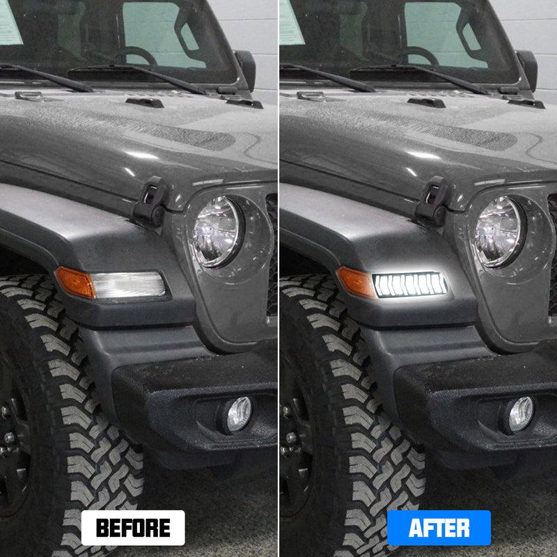 LED Fender Side Marker Lights for 2018+ Jeep Wrangler JL/JLU and Jeep Gladiator Sport  Series Models
