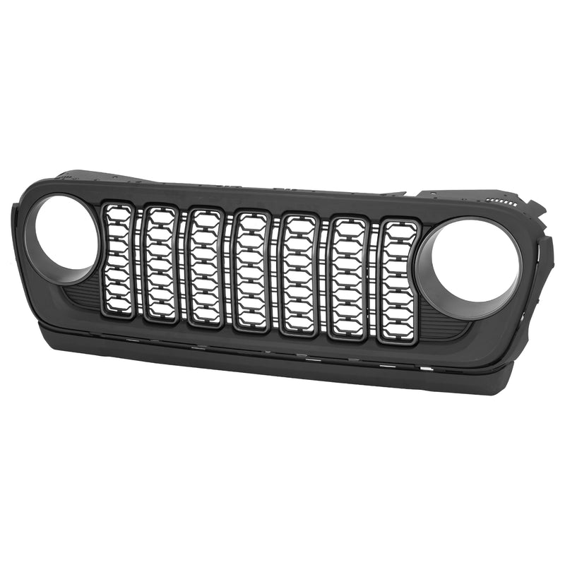 ABS Black & Silver Splicing Front Grille for 2018+ Jeep Wrangler JL JLU 4xe & Jeep Gladiator