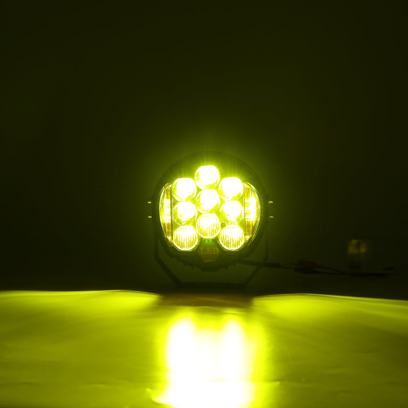 7 inch White/Amber Round Off Road Lights Amber/Yellow 80W Spot Beam for Pickup Trucks SUV UTV ATV 4x4 (2pcs/set)