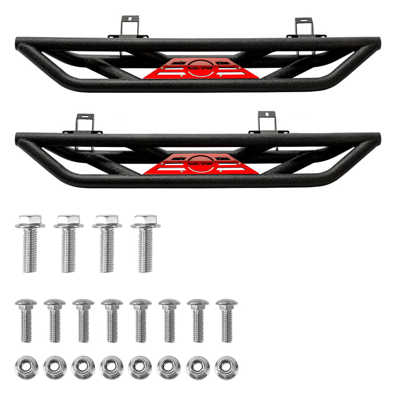 '18-'26 Jeep Wrangler JL 2 Door Black Stainless Steel Side Step Bars