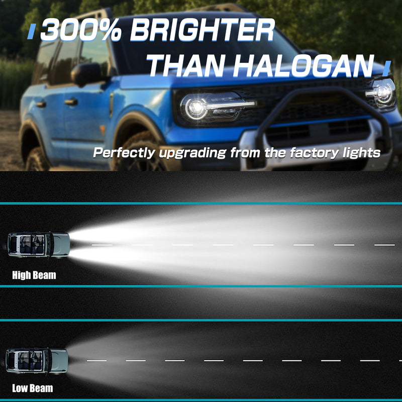 LED Headlights Assembly with DRL and Turn Signal for '20-'25 Ford Bronco Sport Series (2Pcs/Set)