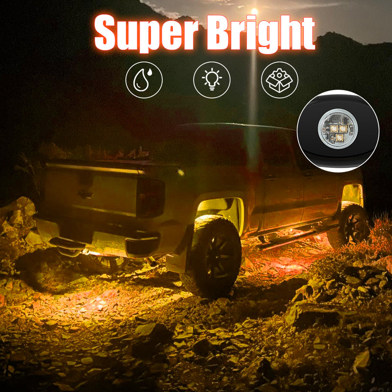Sunpie 20 Pods Monochromatic LED Rock Lights for Off Road Truck RZR Auto Car Boat ATV SUV ( Six Colors)