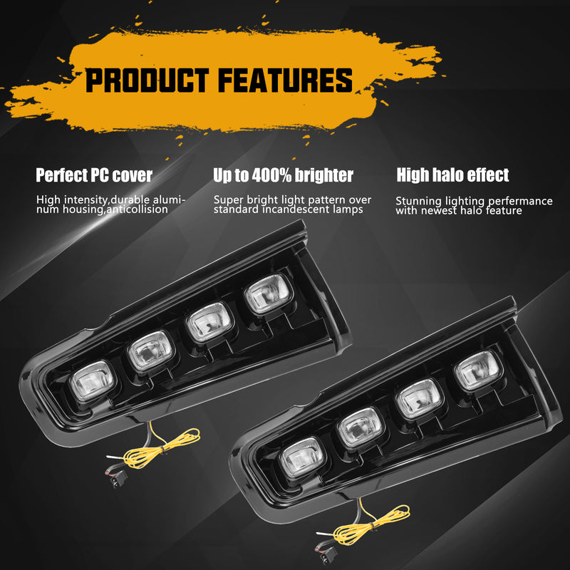 Ford Bronco Off-Road LED Fog Lights with DRLs, Turn Signals, 8 LED Beads 48W (2Pcs/Set)