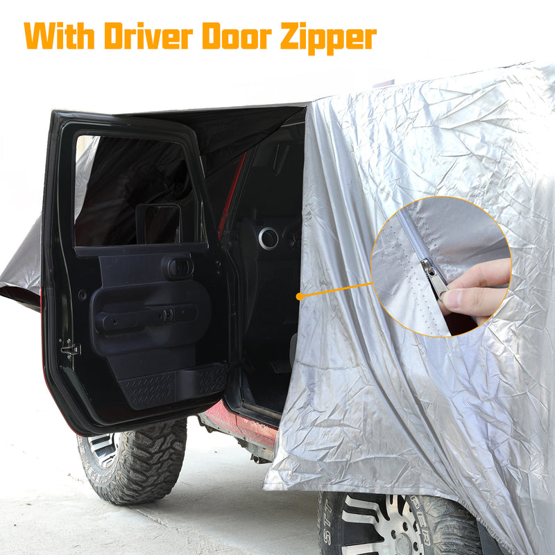 All-Weather Waterproof 4-Door Car Cover for Jeep Wrangler JKU, JLU & 4xe (2007-Present)