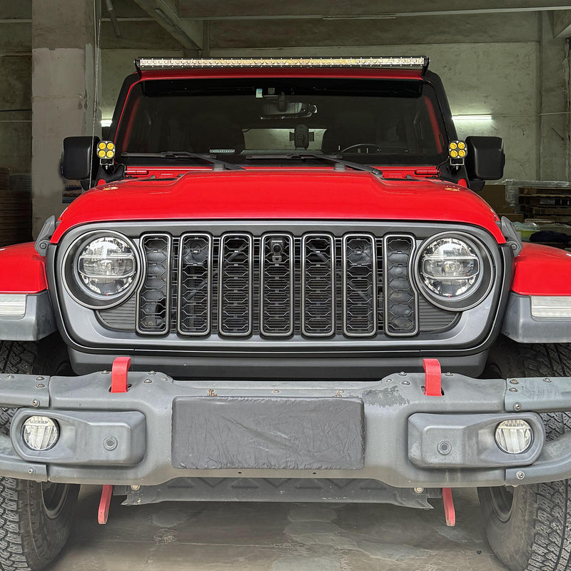 Custom Fit ABS Jeep Grille with Camera Opening for 2018+ Jeep Wrangler JL/JLU 4xe & Gladiator