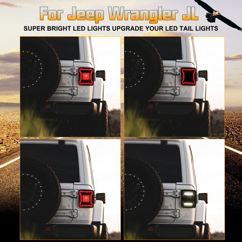 Jeep Tunnel LED Tail Lights for 2018-2025 Jeep Wrangler 4xe JL/JLU (2pcs/set)