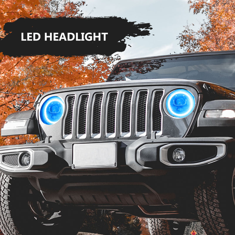 Sunpie 9 inch LED RGB Headlights for 2018-2025 Jeep Wrangler JL/JLU & Jeep Gladiator JT (2pcs/set)