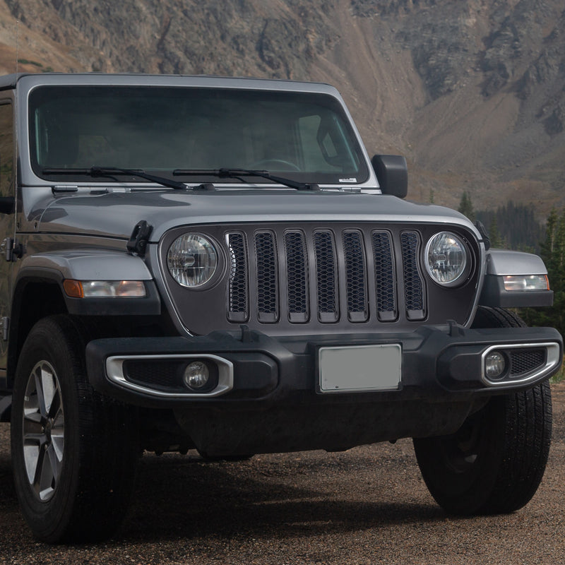 Jeep Grille Stripes Vertical ABS Plastic OEM Version for 2018-2026 Jeep Wrangler JL/JLU 4XE and Jeep Gladiator