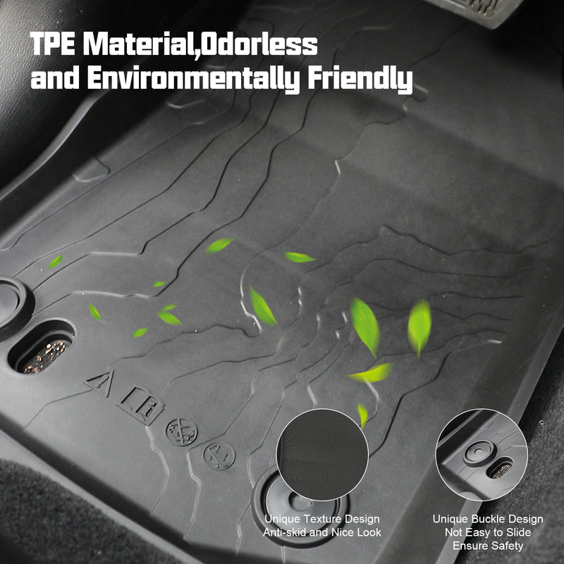 '18-'25 Jeep Wrangler JL 2-Door All-Weather Front & Rear TPE Floor Mats