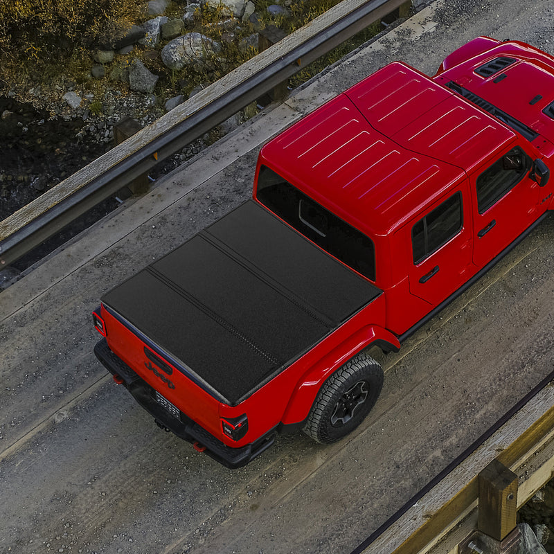 Jeep Gladiator JT (2020-2026) Hard Tri-Fold Tonneau Cover(w/ or w/o Trail Rail) - 5ft Bed