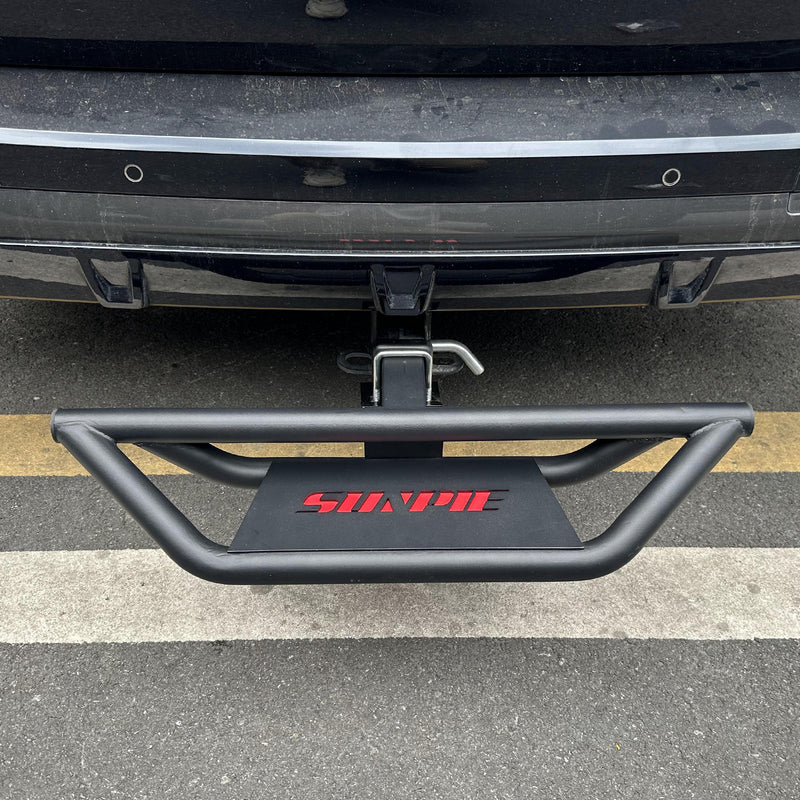 Carbon Steel Lockable Towing Hitch Steps for 2 Inch Receiver Compatible with Pickups Trucks Vans SUVs ATVs