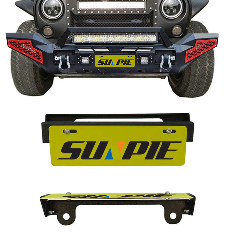 License Plate Bracket for Front Bumper Fits Jeep Wrangler and Jeep Gladiator