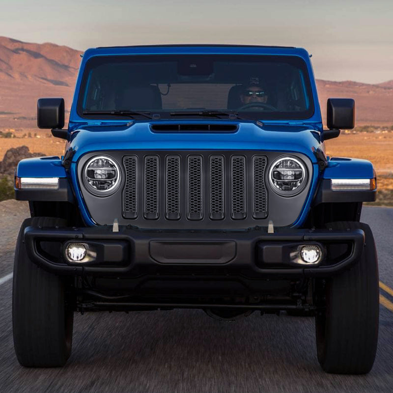 Jeep Grille Stripes Vertical ABS Plastic OEM Version for 2018-2026 Jeep Wrangler JL/JLU 4XE and Jeep Gladiator