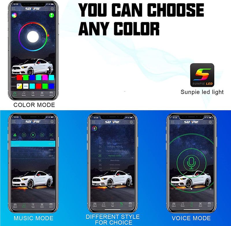 Sunpie Fifteen-Sided Series RGBW 33 LEDs LED Rock Lights (4/8/12/16/20 Pods)