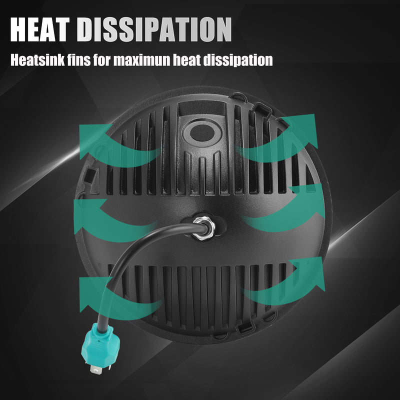 7 inch LED Headlights with Hi/Lo Beam for Jeep Wrangler JK/JKU CJ-8 CJ-7 TJ Chevy and Miata  (2pcs/set)