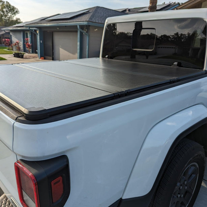 Jeep Gladiator JT (2020-2026) Hard Tri-Fold Tonneau Cover(w/ or w/o Trail Rail) - 5ft Bed