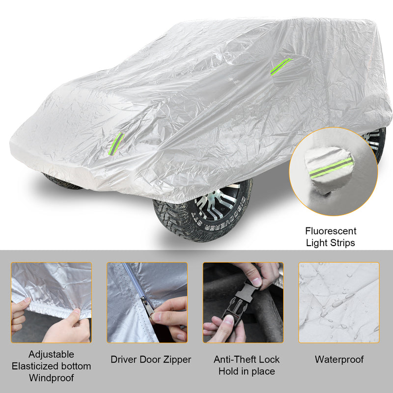 All-Weather Waterproof 4-Door Car Cover for Jeep Wrangler JKU, JLU & 4xe (2007-Present)