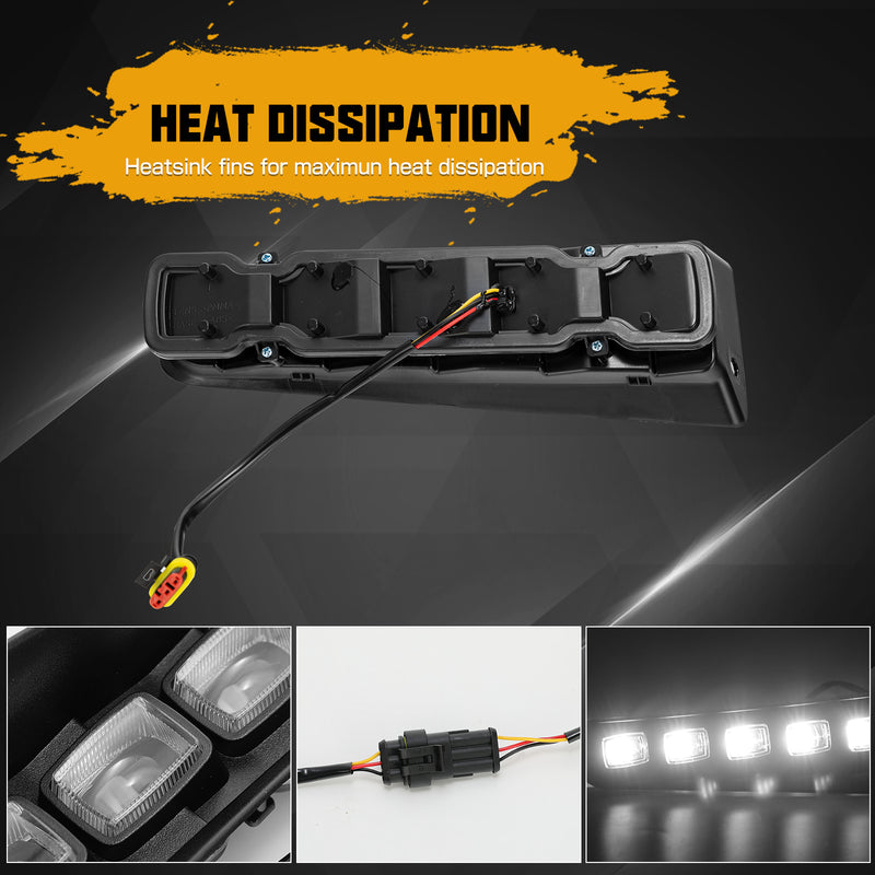 Ford Bronco LED Fog Light Kits, Black ABS-Plastic, White Light, 10 LED Beads 60W (2Pcs/Set)