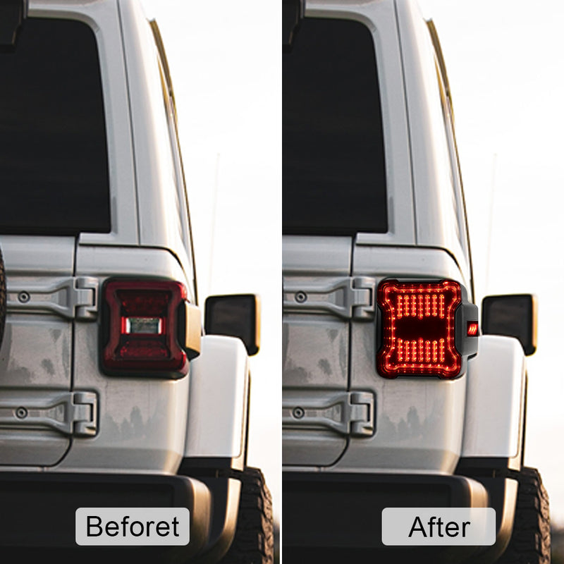 Smoked PC Lens LED Tail lights for 2018 - 2025 Jeep Wrangler 4xe JL/JLU
