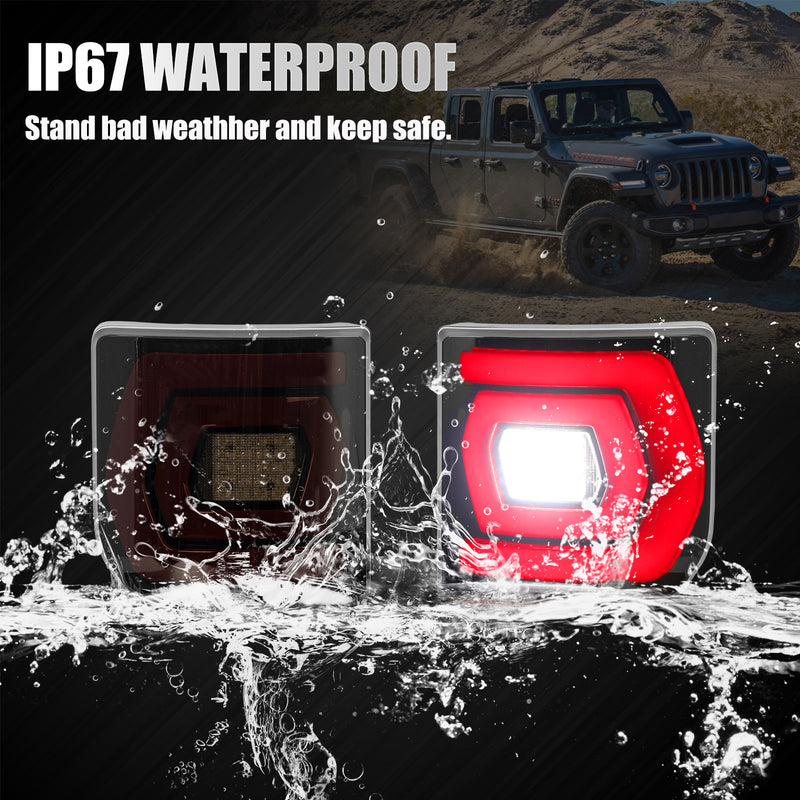 Jeep Gladiator Half-Round 70W LED Taillights (No Blind Spot Monitoring)  (2Pcs/Set)