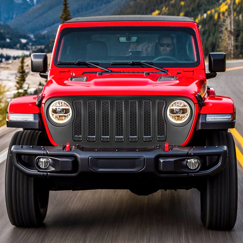 Jeep Grille Stripes Vertical ABS Plastic OEM Version for 2018-2026 Jeep Wrangler JL/JLU 4XE and Jeep Gladiator