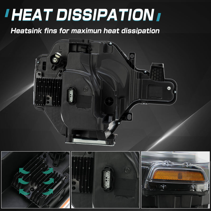 Ford Bronco LED Headlights with DRL and Turn Signals (2Pcs/Set)