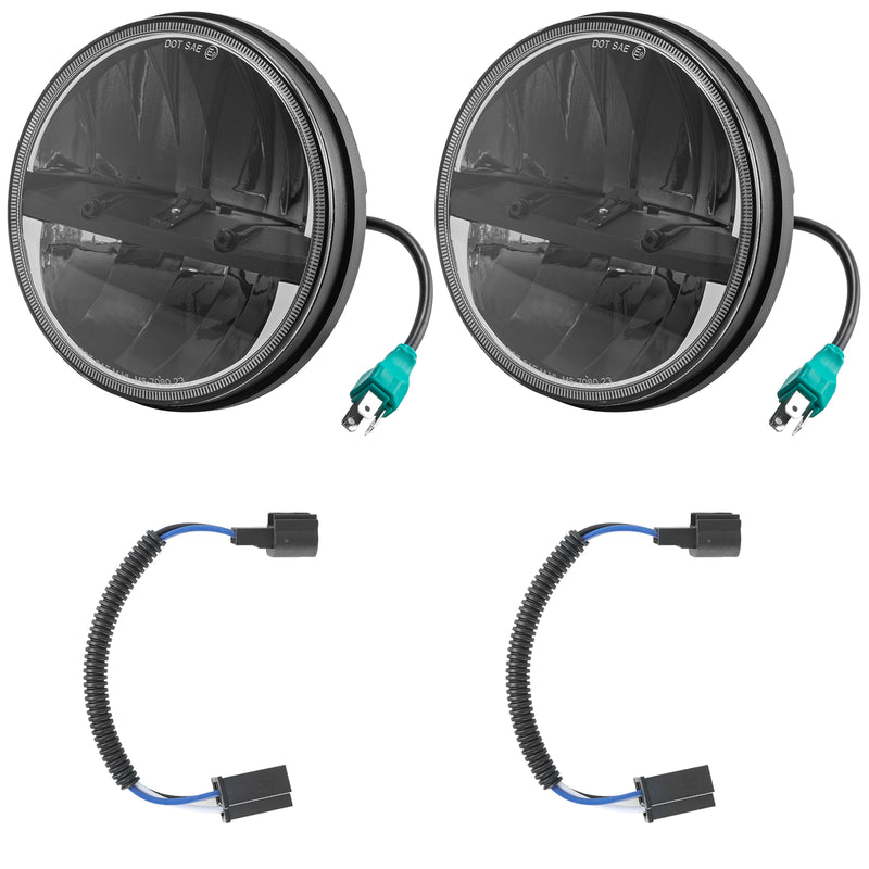 7 inch LED Headlights with Hi/Lo Beam for Jeep Wrangler JK/JKU CJ-8 CJ-7 TJ Chevy and Miata  (2pcs/set)