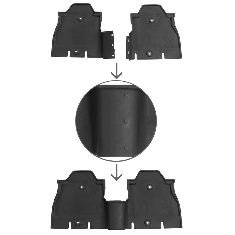 '18-'25 Jeep Wrangler JLU 4-Door Front & Rear TPE Floor Mats
