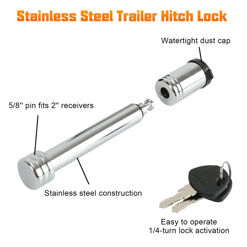 Premium Metal Trailer Hitch Cover for 2" Receivers with Locking Pin - Durable & Stylish
