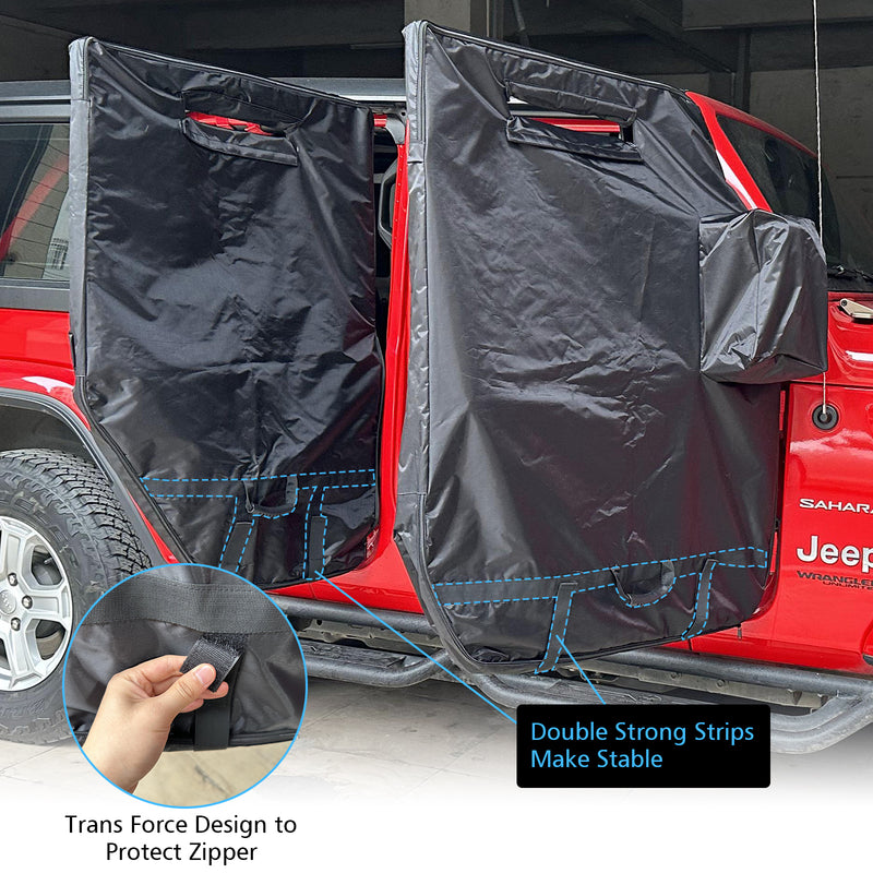 Jeep Hard Door Storage Bag 2PCS/4PCS for 1976-2025 Jeep Wrangler JK JL JKU JLU YJ TJ Jeep Gladiator JT