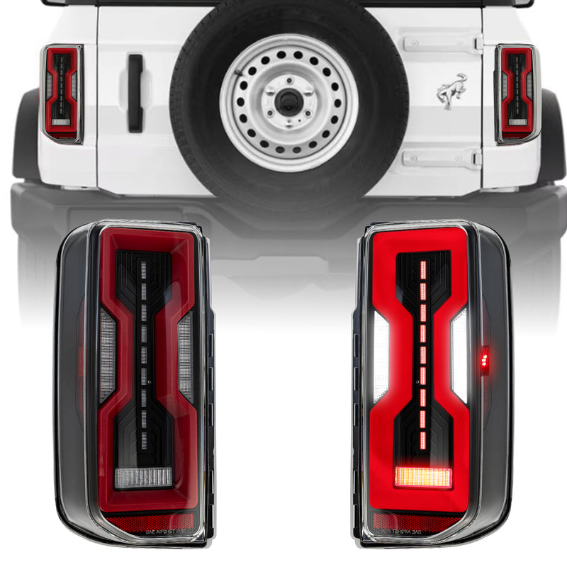 Ford Bronco LED Tail Lights ABS - Plastic Smoked and Clear (2Pcs/Set)