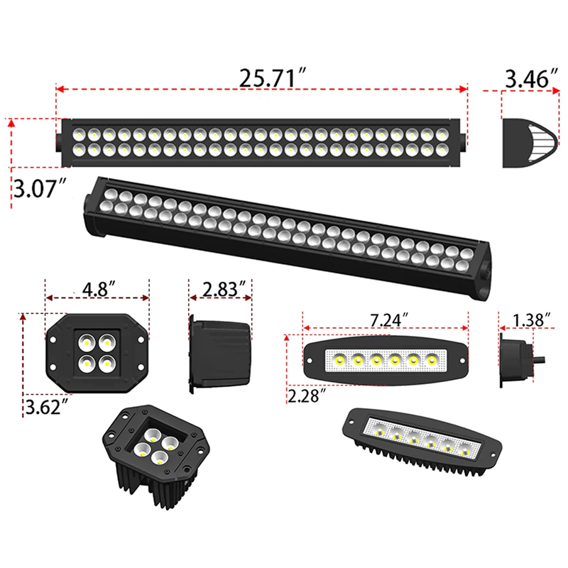 Jeep Front & Rear Bumper with Winch Plate & LED Lights & D-Rings Combo Kits For 2007-2018 Wrangler JK/JKU